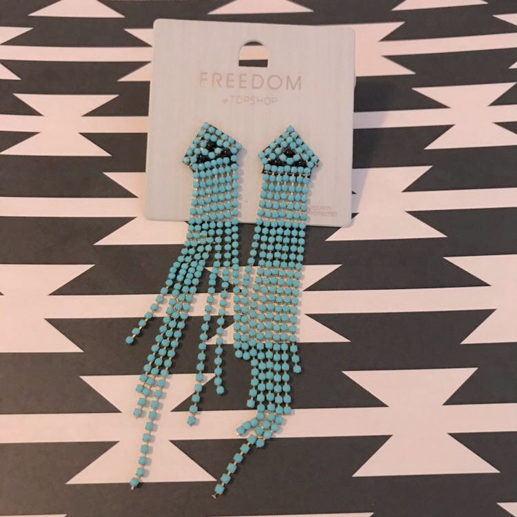 Topshop Turquoise Beaded Earrings